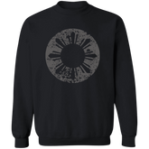 Sun and Stars in Circle Distressed Unisex Crewneck Pullover Sweatshirt